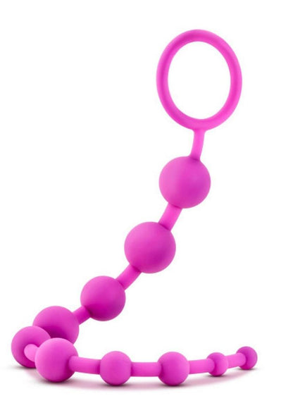 Luxe Silicone 10 Anal Beads - Pink