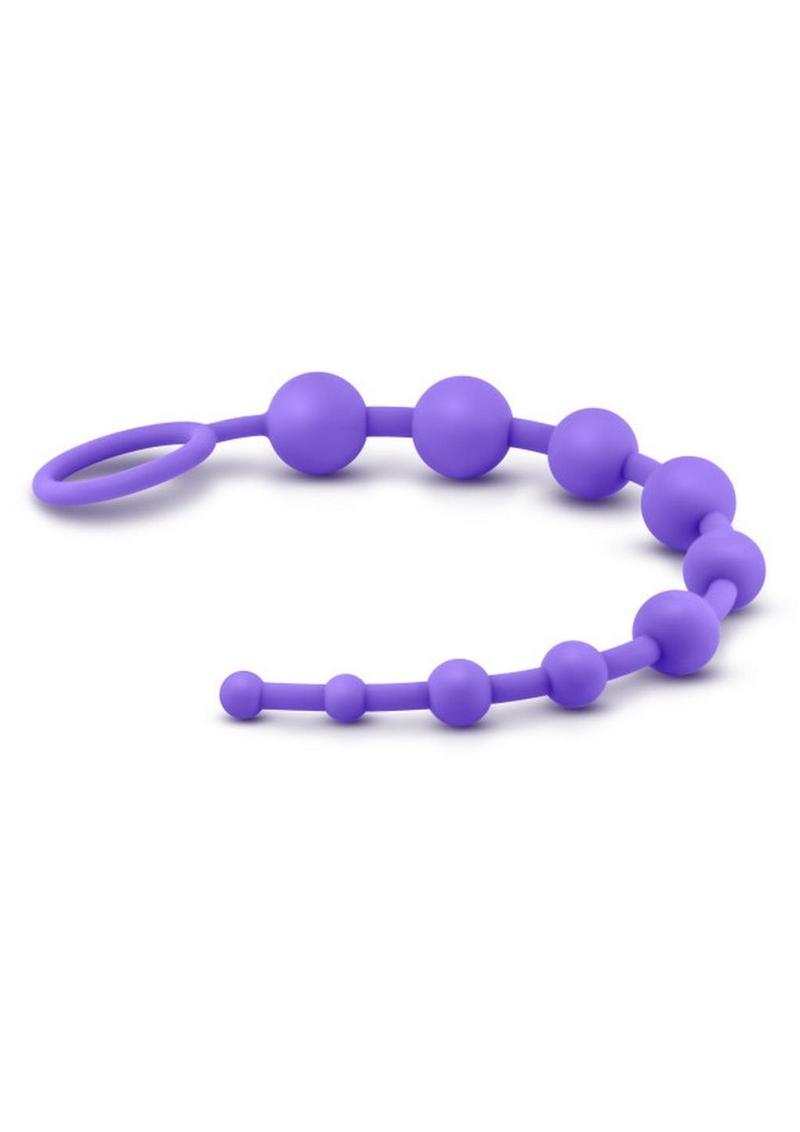 Luxe Silicone 10 Anal Beads - Purple