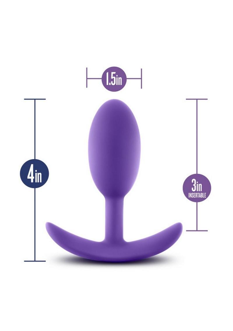 Luxe Wearable Vibra Slim Plug Silicone Butt Plug - Purple - Medium