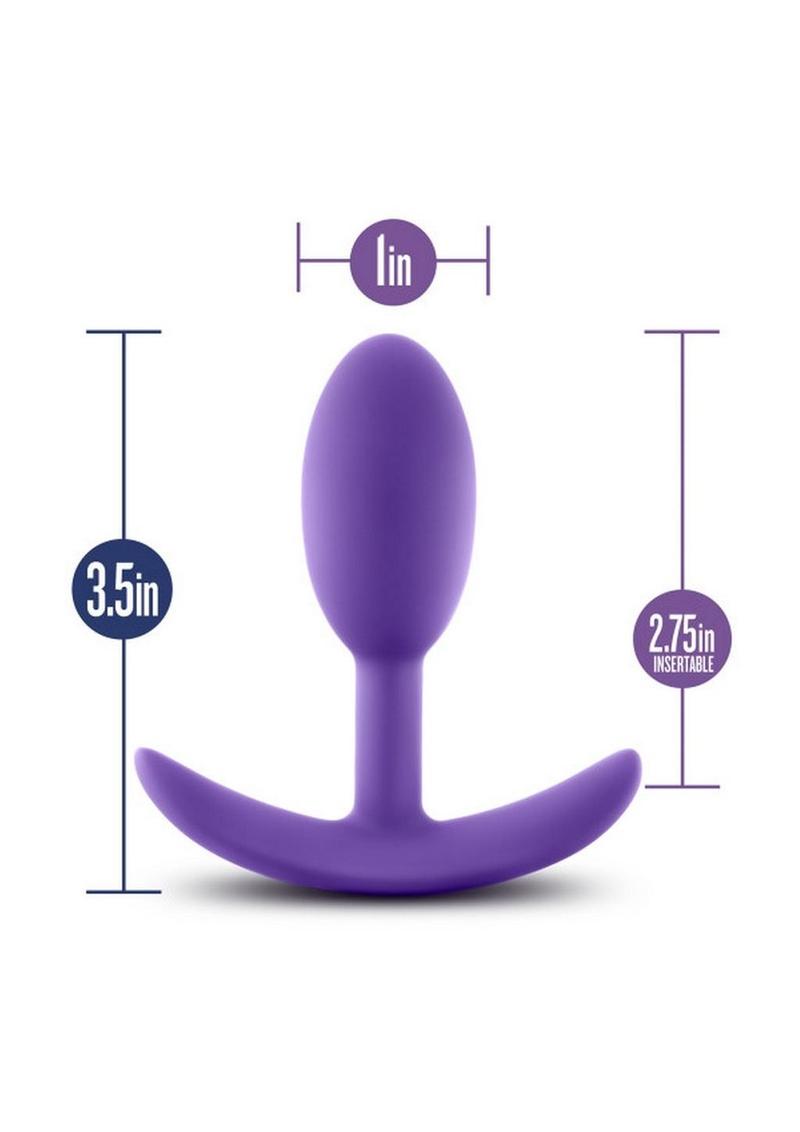 Luxe Wearable Vibra Slim Plug Silicone Butt Plug - Purple - Small