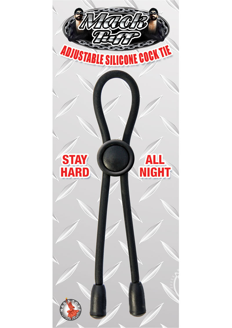 Mack Tuff Adjustable Silicone Cock Tie Cock Ring - Black