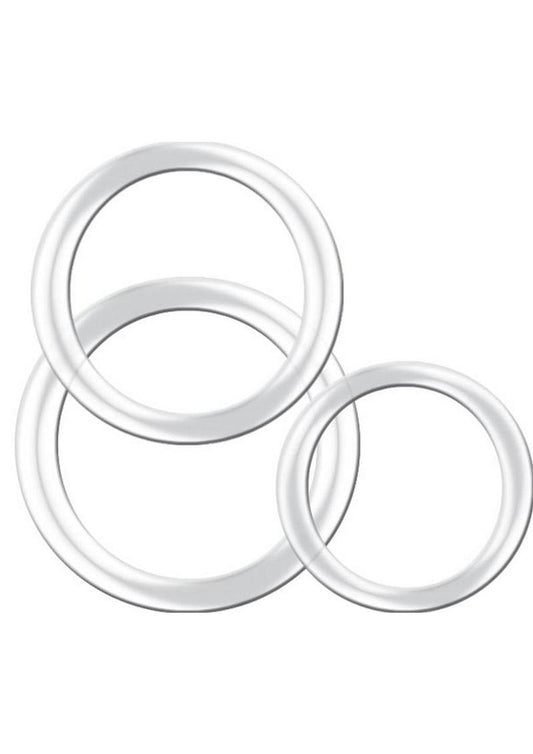 Magnum Force The Ultimate Silicone Cock Ring Set (3 Sizes - Clear