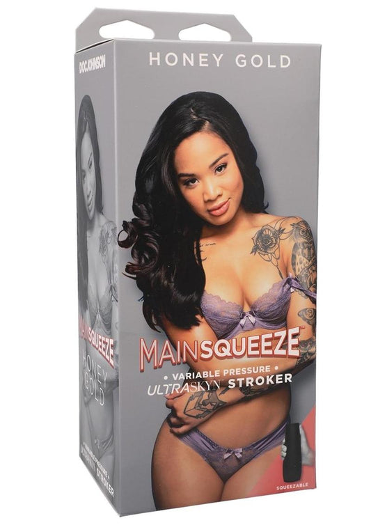 Main Squeeze Honey Gold Ultraskyn Masturbator - Pussy - Brown/Caramel