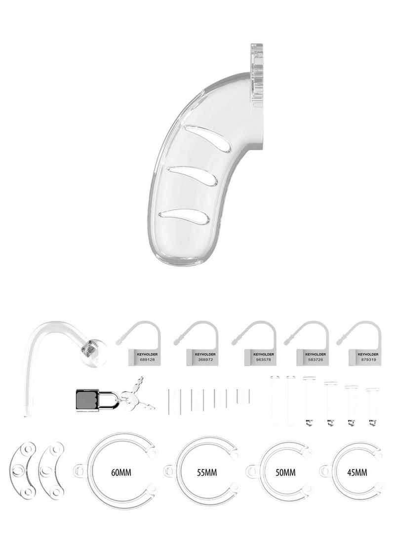 Mancage Model 11 Chastity Cage with Plug - Clear - 4.5in