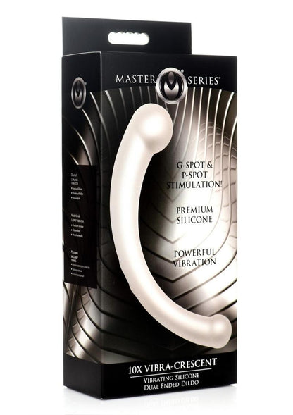 Master Series 10x Vibra-Crescent Rechargeable Silicone Vibrating Dual Ended Dildo