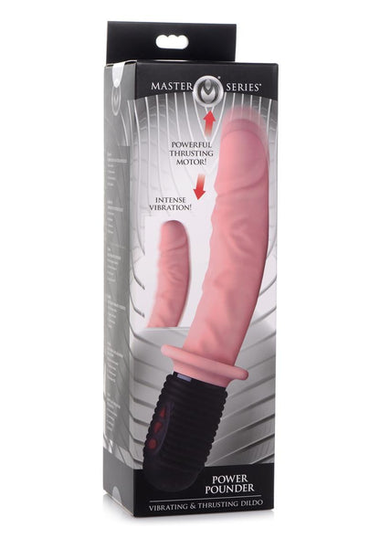 Master Series 10x Vibrating and Thrusting Silicone Rechargeable Dildo with Handle