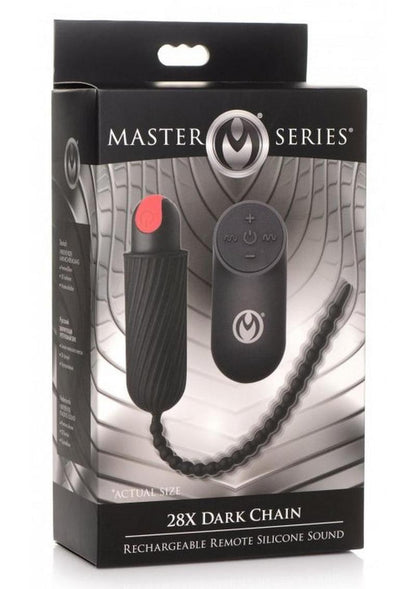 Master Series 28x Dark Chain Rechargeable Silicone Remote Control Urethral Sounding Chain