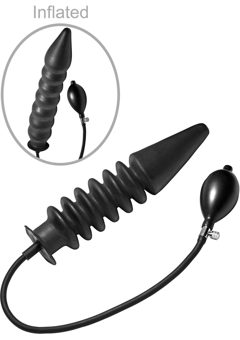 Master Series Accordion Inflatable XL Anal Plug - Black - Large/XLarge