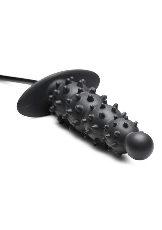 Master Series Ass Puffer Nubbed Inflatable Silicone Anal Plug - Black