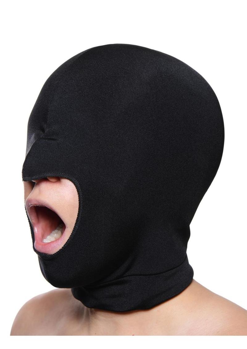 Master Series Blow Hole Open Mouth Spandex Hood - Black