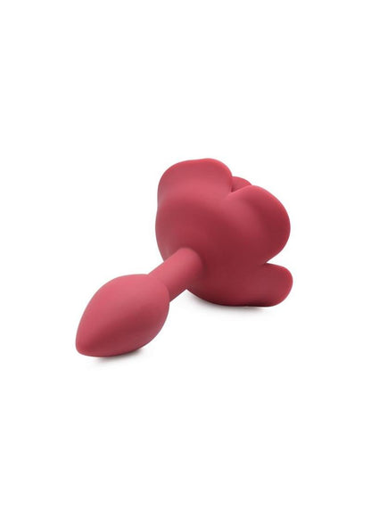 Master Series Booty Bloom Silicone Rose Anal Plug - Red - Small