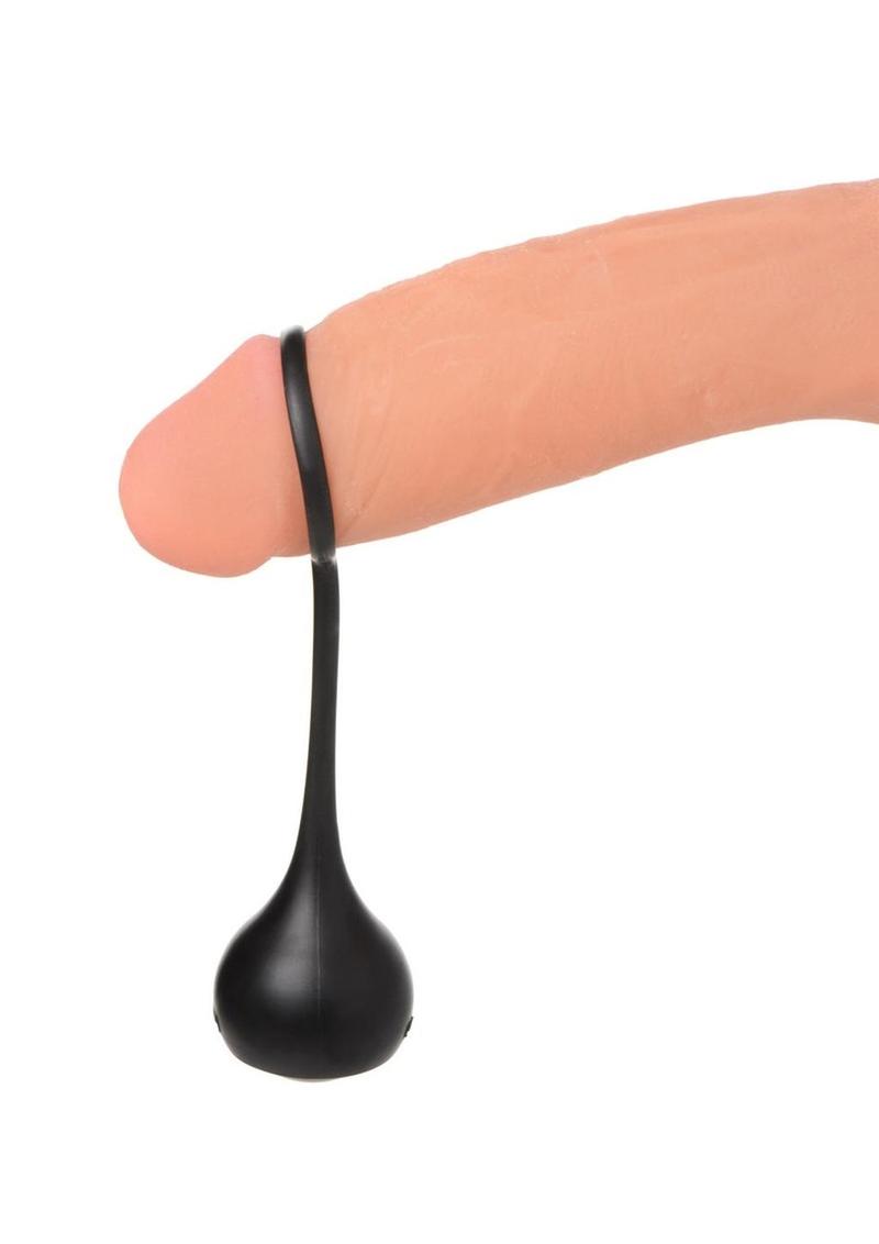 Master Series Cock Dangler Silicone Penis Strap with Weights - Black