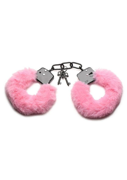 Master Series Cuffed In Fur Furry Handcuffs - Pink