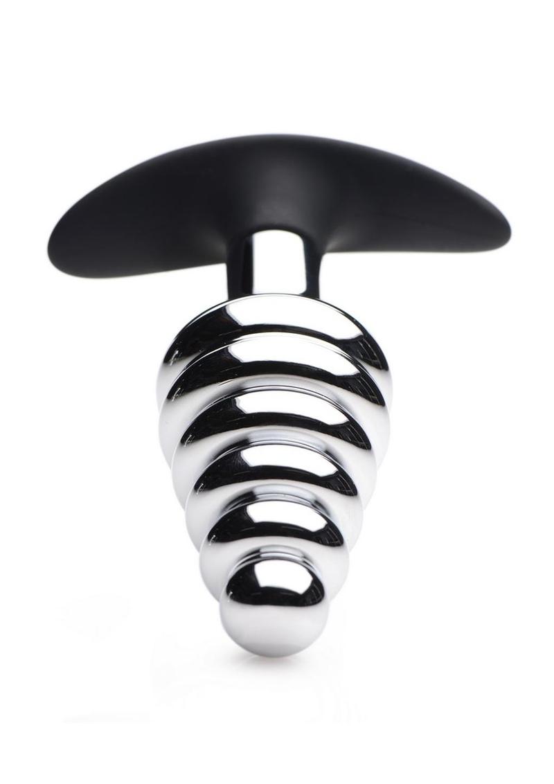 Master Series Dark Hive Metal and Silicone Anal Plug - Metal/Silver