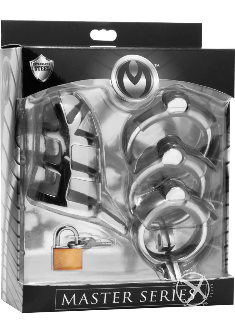 Master Series Detained Stainless Steel Chastity Cage