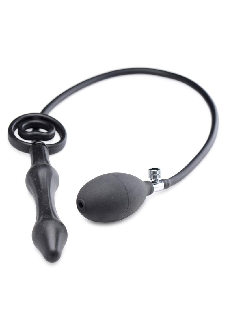 Master Series Devil's Rattle Inflatable Silicone Plug with Cock Ring