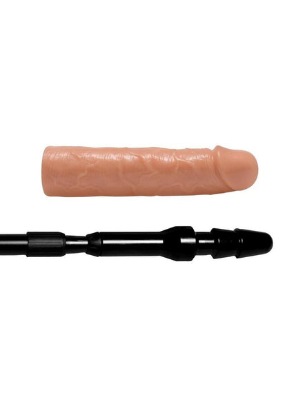 Master Series Dick Stick Retractable Dildo On A Stick - Black/Vanilla