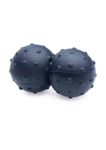 Master Series Dragon's Orbs Nubbed Silicone Magnetic Balls - Black/Metal