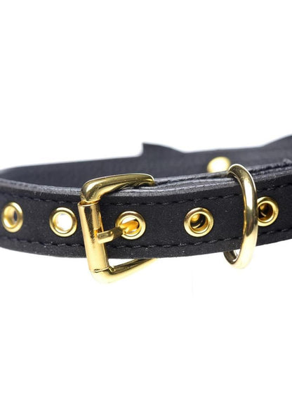 Master Series Golden Kitty Cat Bell Collar - Black/Gold