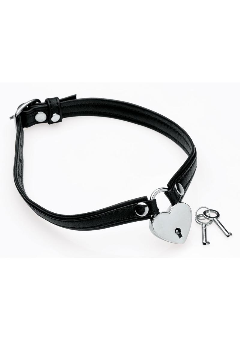 Master Series Heart Lock Choker with Keys