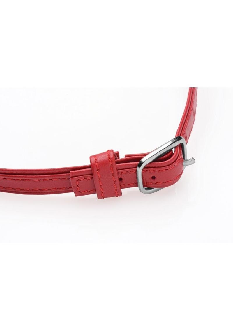 Master Series Heart Lock Choker with Keys - Red