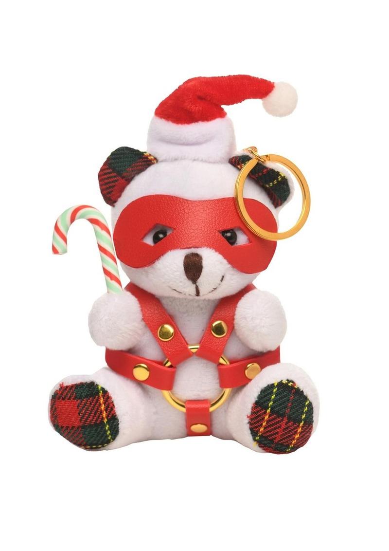 Master Series Holiday Bondage Bear Keychain - Green/Red/White