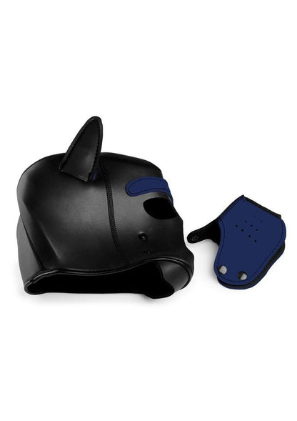 Master Series Neoprene Puppy Hood - Black/Blue