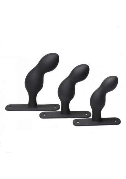 Master Series P-Spot Plugger Trainer Silicone Anal - Black - 3 Piece/Set