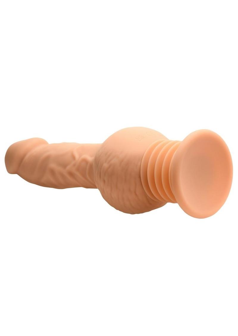 Master Series Passion Pounder Thrusting Sex Shaker Rechargeable Silicone Vibrator - Vanilla