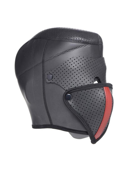 Master Series Scorpion Hood with Removable Blindfold and Face Mask - Black/Red