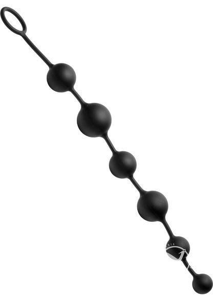 Master Series Serpent 6 Silicone Beads Of Pleasure - Black