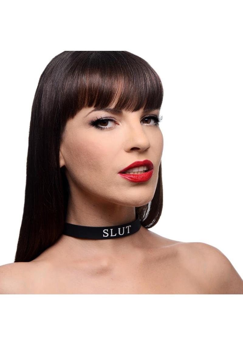 Master Series Silicone Collar Slut - Black