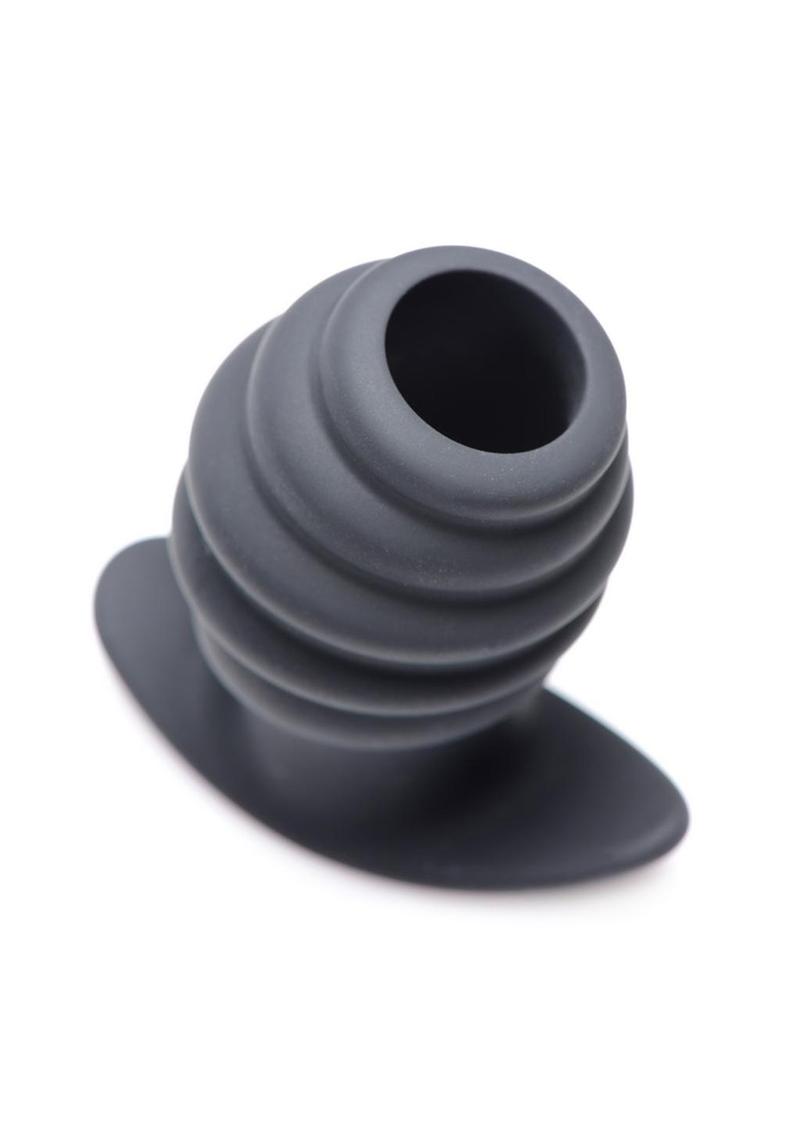 Master Series Silicone Ribbed Hollow Anal Plug