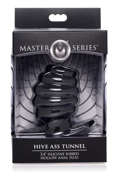 Master Series Silicone Ribbed Hollow Anal Plug