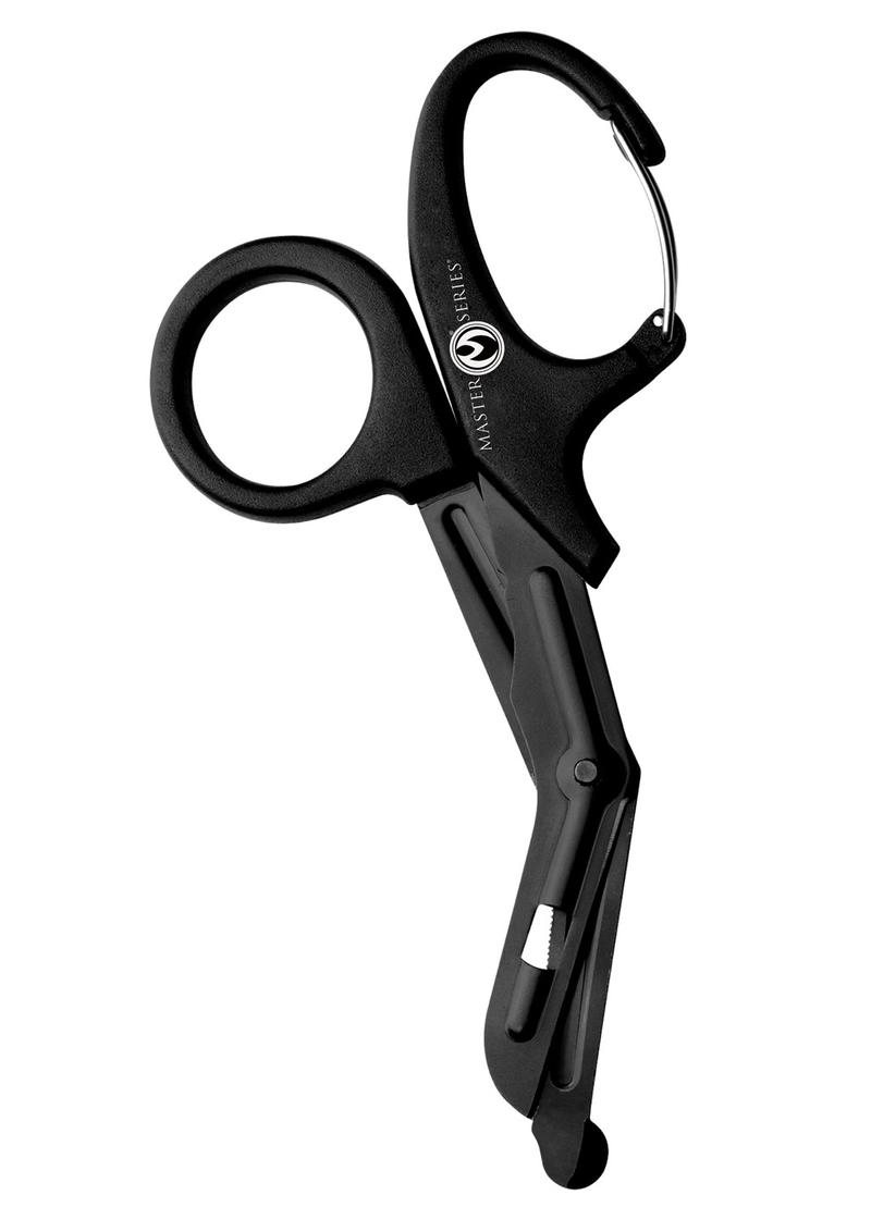 Master Series Snip Heavy Duty Bondage Stainless Steel Scissors with Clip - Black