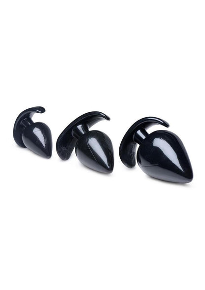 Master Series Triple Spades 3 Piece Anal Plug - Black - Set