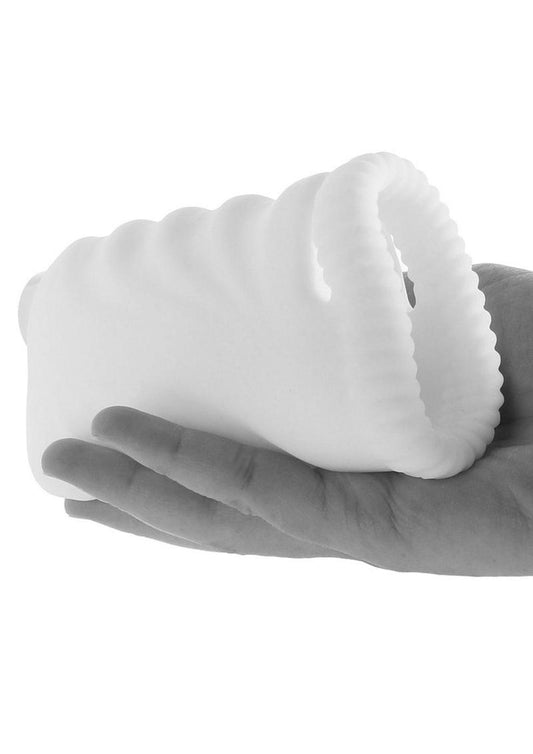 Masturbating Stroker Silicone Rechargeable Masturbator - White