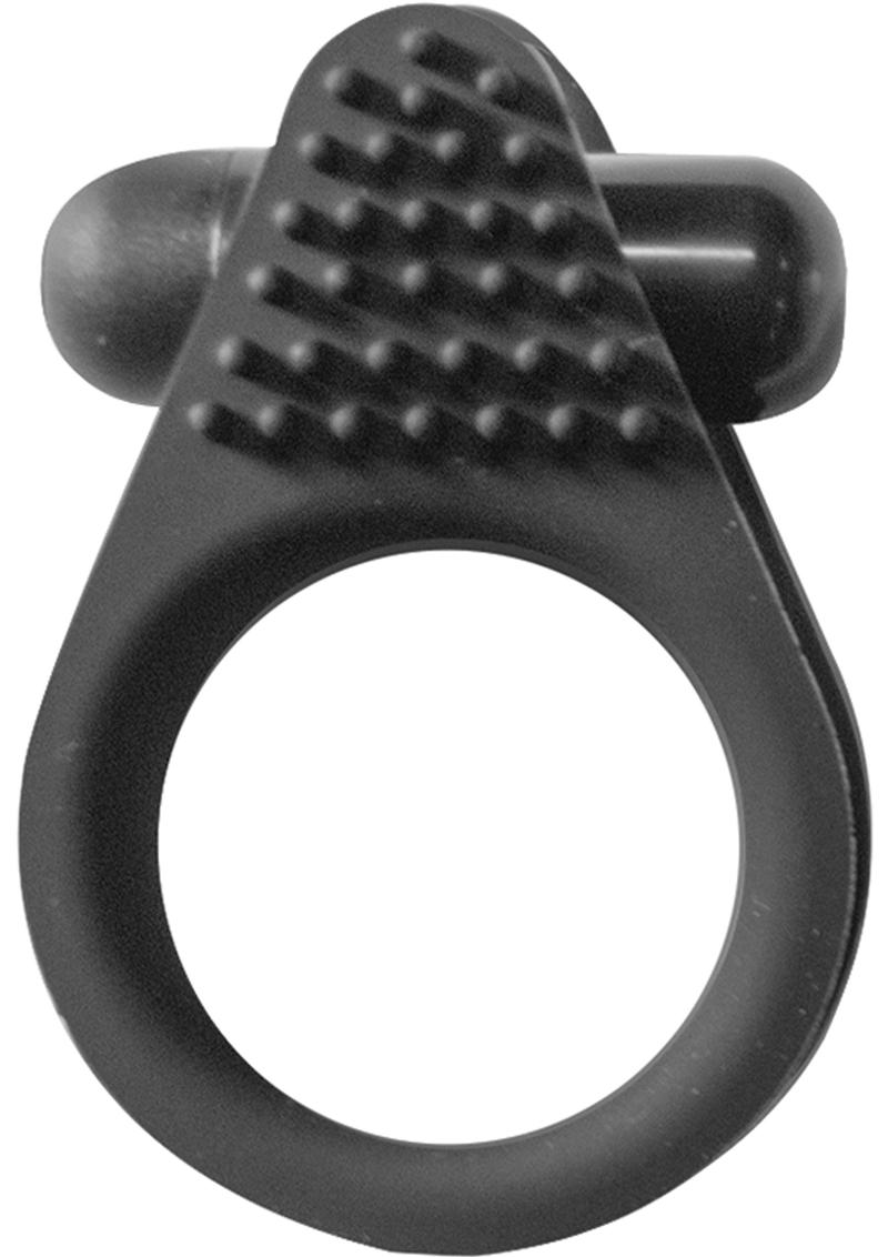 Maxx Gear Stimulation Ring Silicone Vibrating Cock Ring - Black