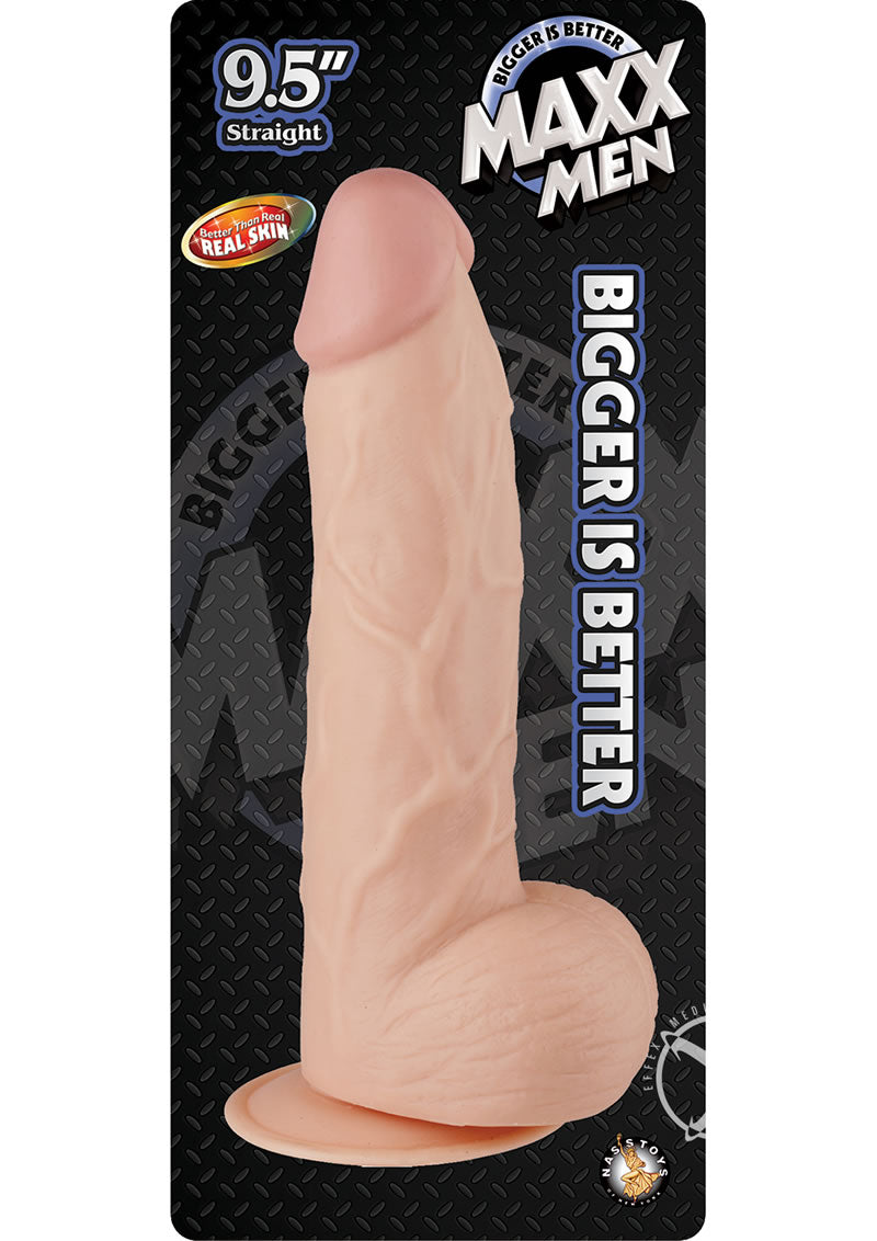 Maxx Men Straight Dildo - Flesh/Vanilla - 9.5in