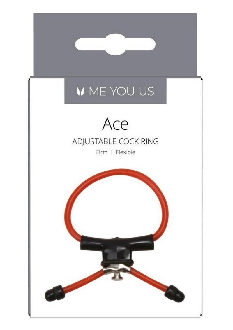 ME YOU US Ace Adjustable Cock Ring - Red