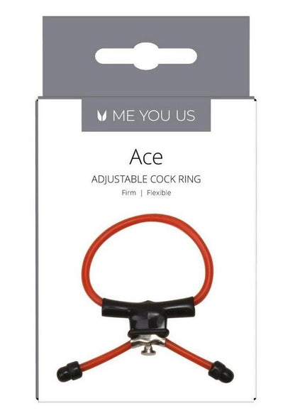 ME YOU US Ace Adjustable Cock Ring - Red