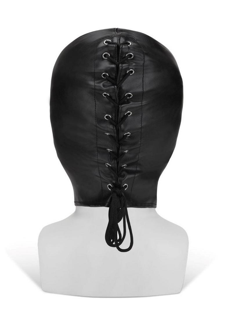 ME YOU US Hood with Eyes Pu Leather Bondage Hood - Black