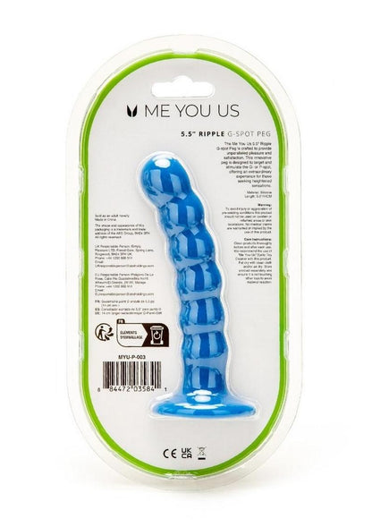 ME YOU US Ripple G-Spot Peg - Blue - 5.5in