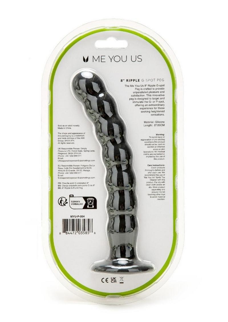 ME YOU US Ripple G-Spot Peg - Black - 8in