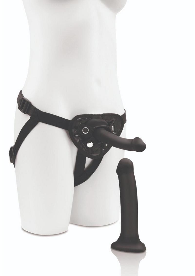 ME YOU US Strap-On Harness Kit with 6in and 8in Dildos - Black