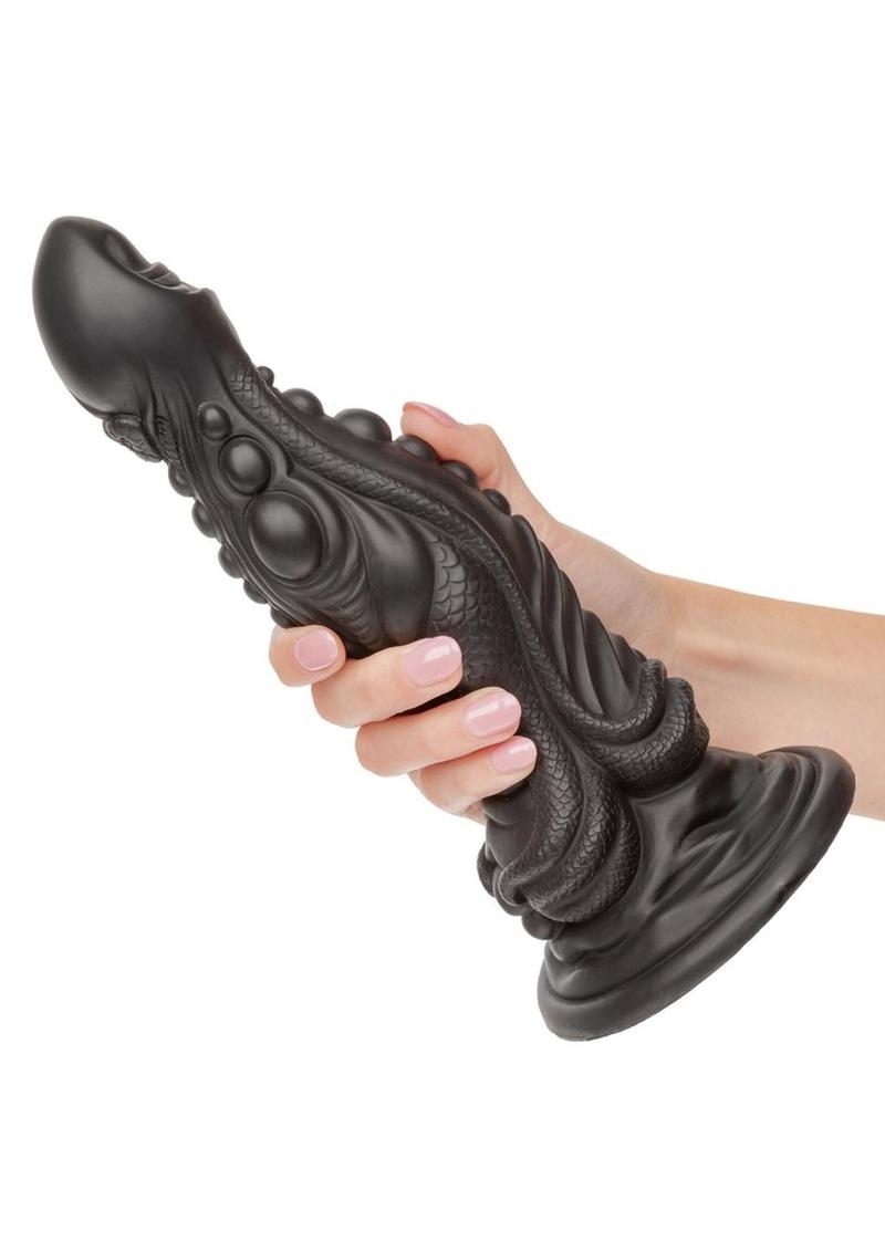 Monster Dong The Colossus Silicone Dildo - Black - 9.75in