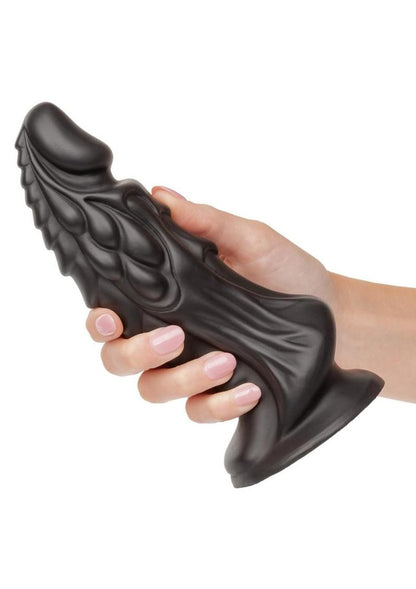 Monster Dong The Martian Silicone Dildo - Black - 7.75in