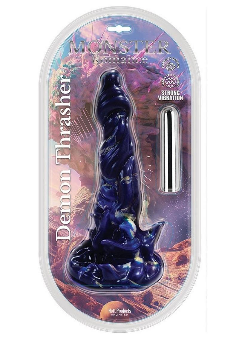 Monster Romance Demon Thrasher Rechargeable Silicone Dong - Purple