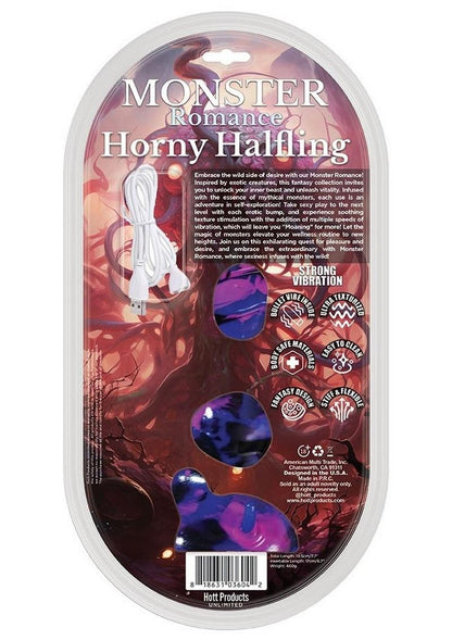 Monster Romance Horny Halfling Rechargeable Silicone Dong - Multicolor/Purple