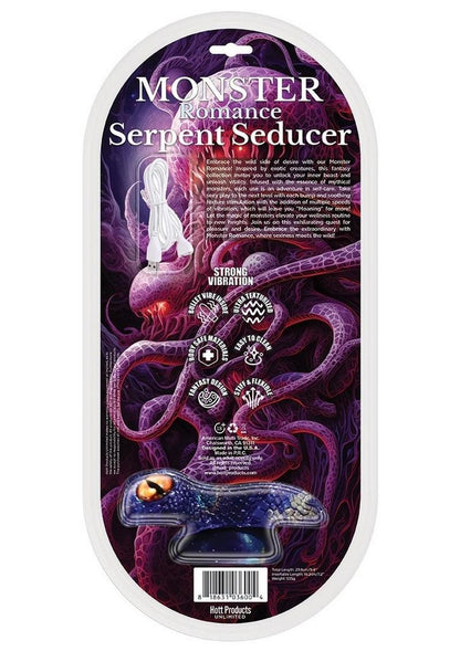 Monster Romance Serpent Seducer Rechargeable Silicone Dong - Multicolor/Purple